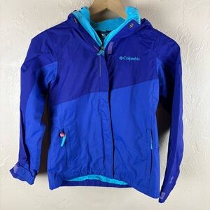 Columbia Blue Outgrown Water-Resistant Softshell Coat Jacket Kids Girls Small